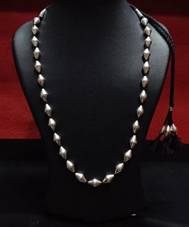 Oxidized 925 Silver Dholki Necklace: Traditional Indian Jewelry image 4