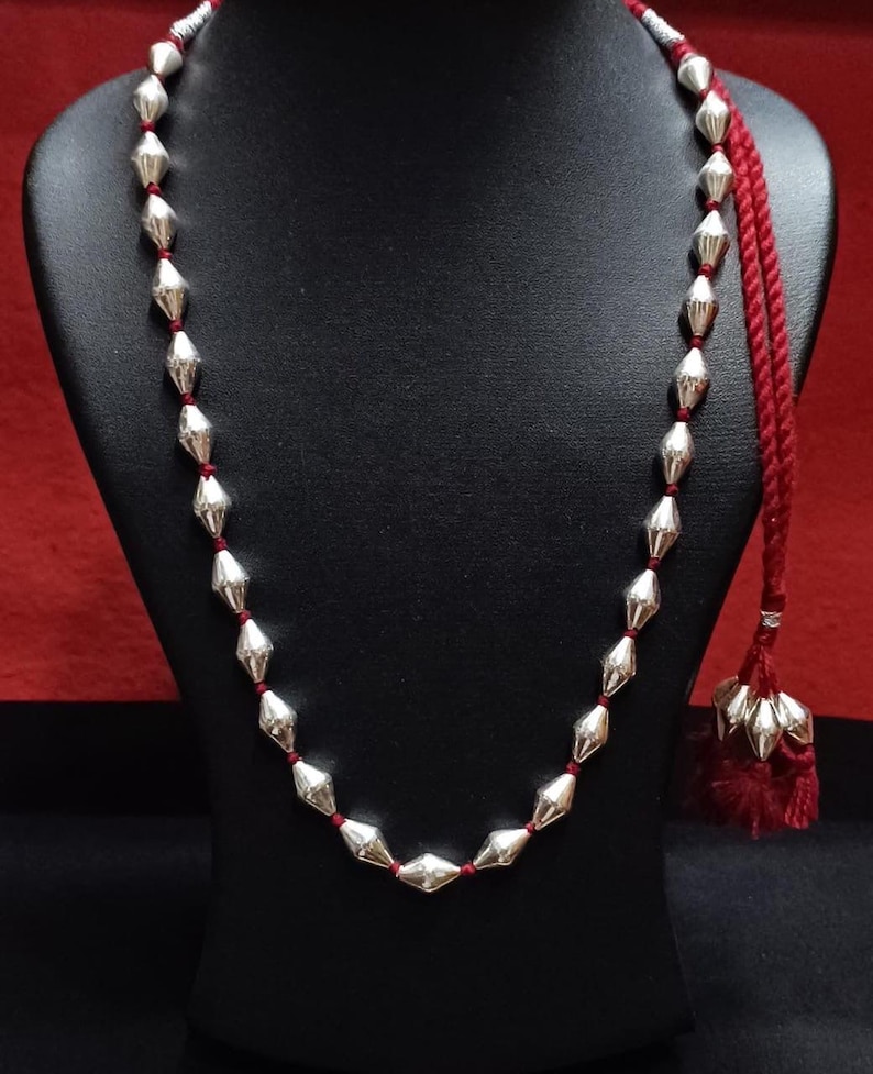 Oxidized 925 Silver Dholki Necklace: Traditional Indian Jewelry image 10