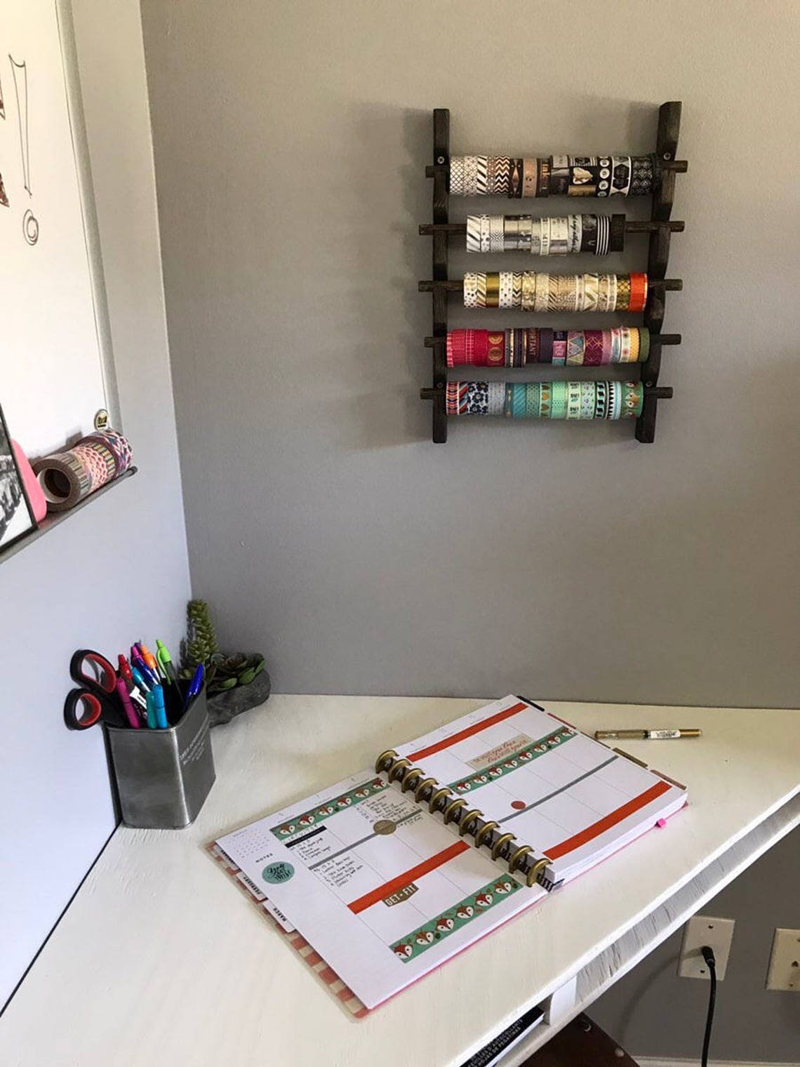 Washi Storage Wall Hanging Washi Tape Holder Planning Etsy