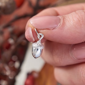 Sterling Silver Acorn Charm: Nature Jewelry Gift