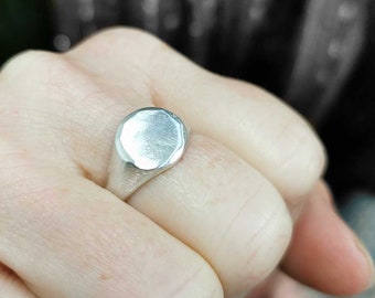 Hammered Silver Signet Ring - mens signet ring - sterling signet ring - original signet ring - silver signet ring - mens rings - pinky ring