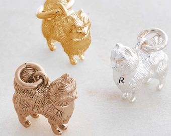 Personalised Pomeranian Charm - Pomeranian Necklace Pendant - Silver Gold Rose Dog Charm - Pomeranian Gift For Dog Owner
