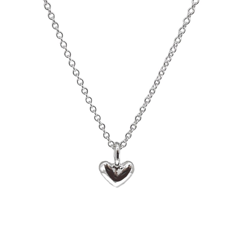 Silver Heart Pendant Silver Heart Necklace Midi Heart Silver Necklace Gift Vintage Style Sweetheart Necklace image 7