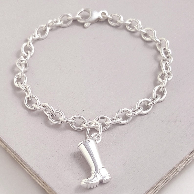Welly Boot Personalised Silver Charm Wellington Boot Pendant Etsy