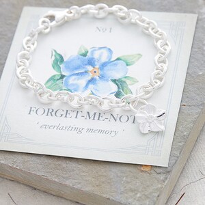 Eternal Memory: Personalised Silver Forget-Me-Not Charm Bracelet image 3