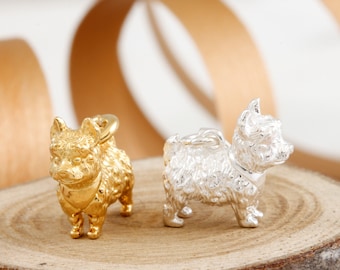 Westie Dog Charm: Sterling Silver or Gold Plated Charm Pendant