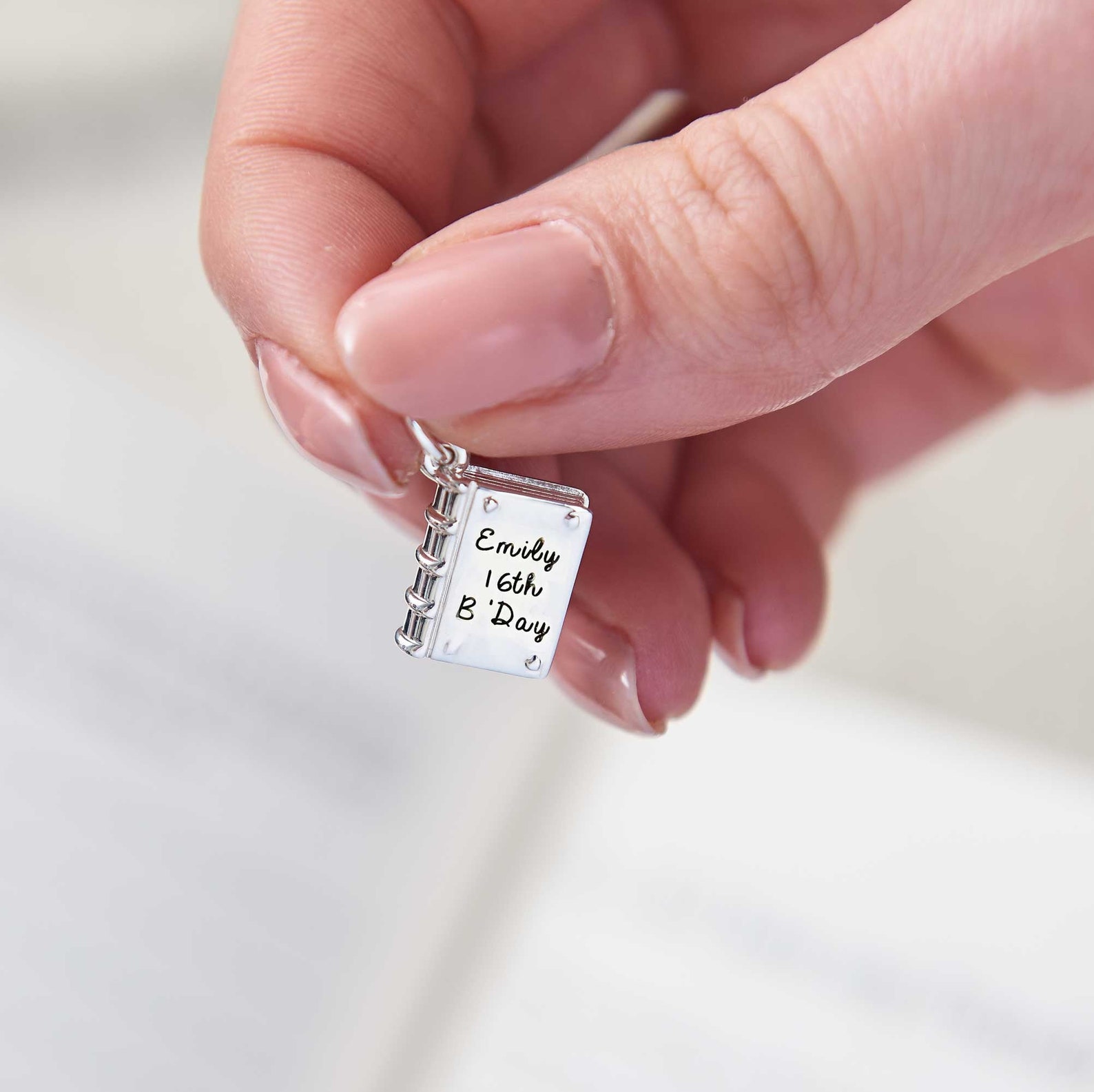 Hardback Book Personalised Silver Charm Sterling Silver Book Etsy UK