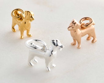 Jack Russell Terrier Charm Sterling Silver: Personalized Jack Russel Charm, Bracelet or Necklace Silver Yellow or Rose Gold Plated Charm