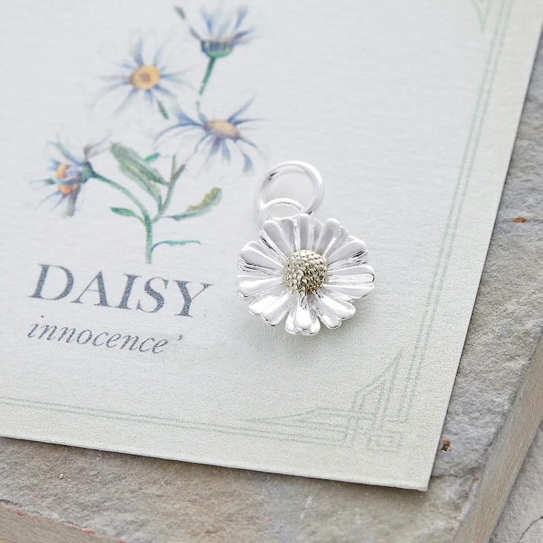 Daisy Flower Solid Sterling Silver Necklace With Optional Gift Card Daisy Pendant Flower Necklace Floral Gift Flower Jewelry image 6