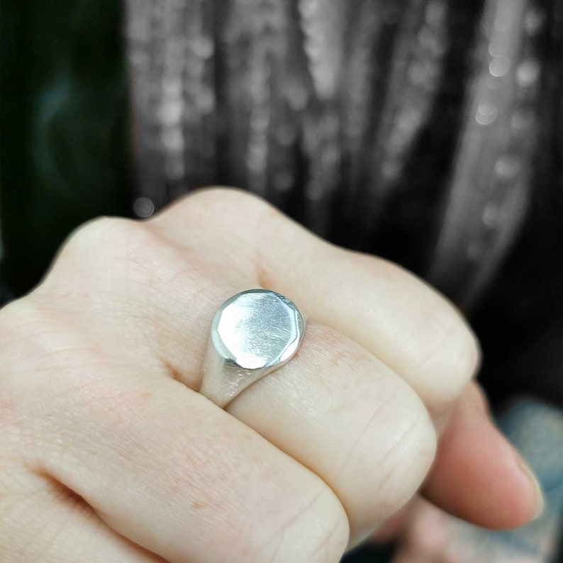 Hammered Silver Ring Mens Ring Sterling Etsy