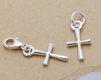 Sterling Silver Cross Charm: Christening Confirmation Gift