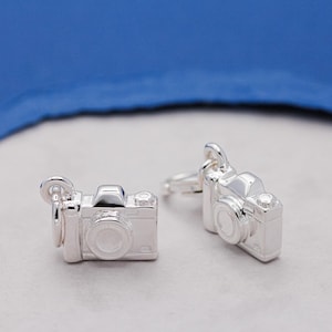 Sterling Silver Camera Charm | Photographer Gift | Vintage Style Pendant | Travel Photography Jewellery