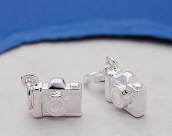 Silver SLR Camera Charm | Photographer Gift | Vintage Style Camera Pendant | Travel Photography Jewellery