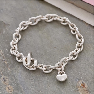 Lifetime Silver Charm Bracelet - Solid Silver Chain Bracelet With T-Bar Lock