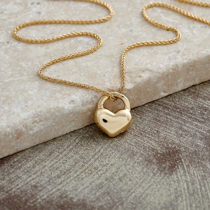 chunky rounded solid 9 carat heart necklace