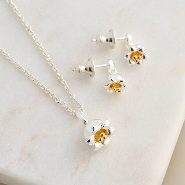 Lily Of The Valley Silver Necklace & Earrings - Jewellery Set Or Single Piece - Silver Fete Du Muguet May Day Gift