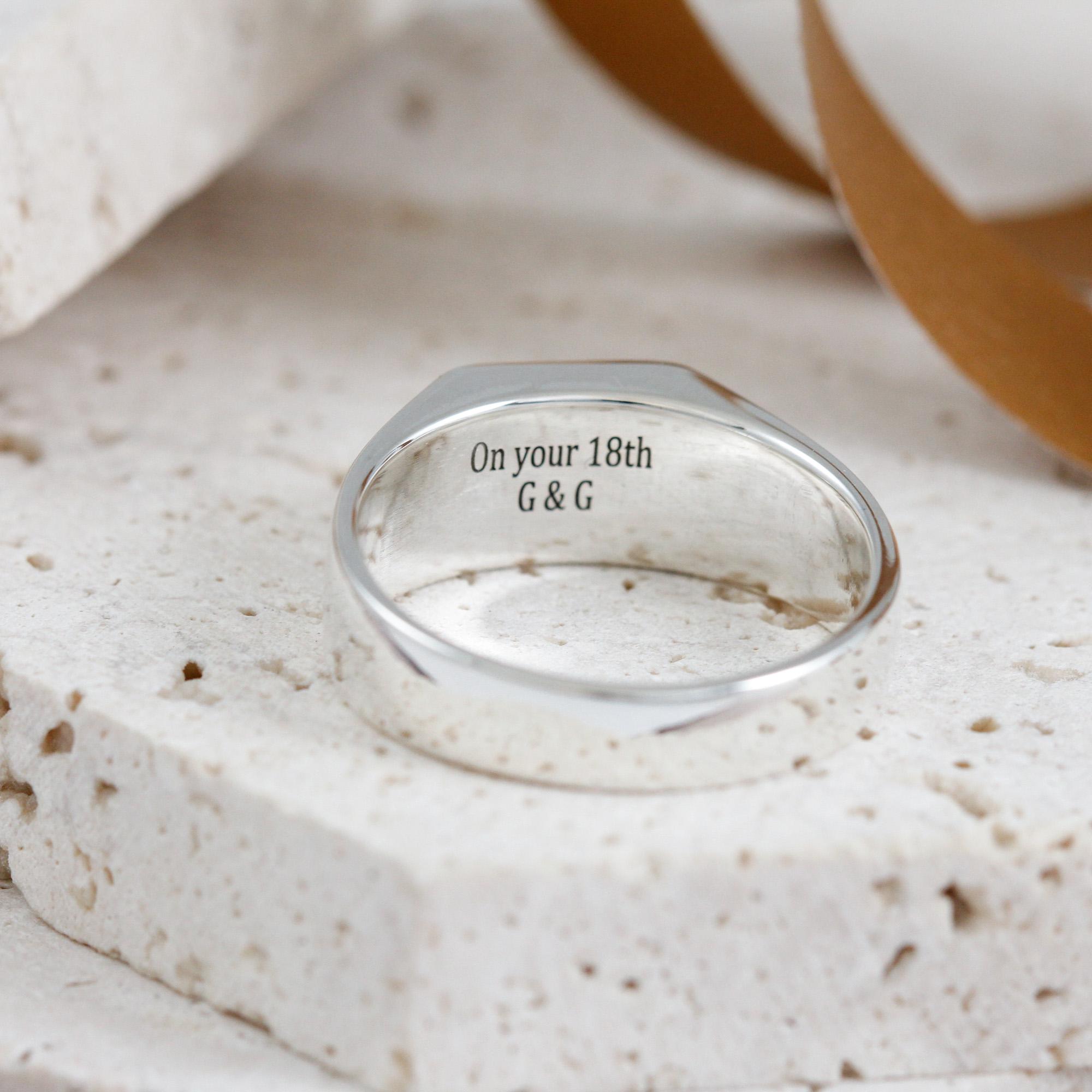 Bague Chevalière Personnalisée MeMeDIY - Acier Inoxydable, Gravure Laser Gratuite, Taille 54-74, 4 Couleurs - 3