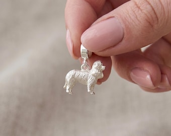 Sterling Silver King Charles Spaniel Charm - King Charles Spaniel Necklace, charm bracelet - silver, yellow or rose gold plated