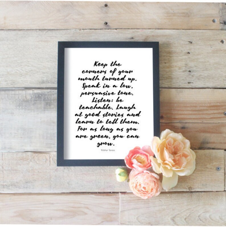 Keep the Corners of Your Mouth Turned Up Wisdom Quotes Etsy