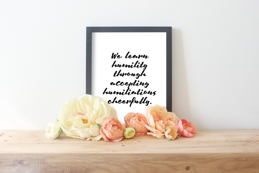 Lhumilite Affiche Humble Citations Nous Apprenons Etsy France