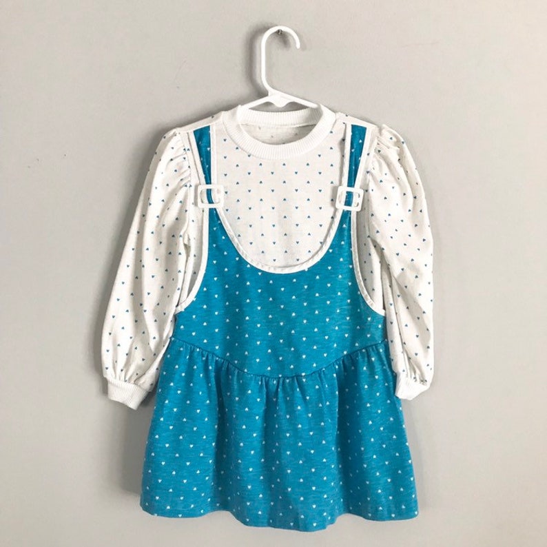 Repair CLEARANCE - OSVKC0769 Vintage Soft Heart Print Suspender Dress Girls 34