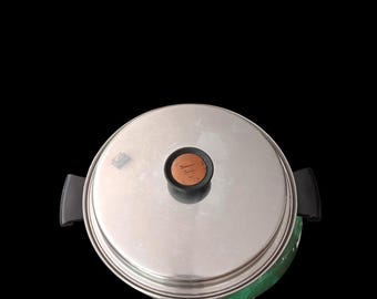 Vintage Duncan Hines Stainless Steel Dutch Oven Pot w Lid | Regal Ware 3 Ply 18-8 Cookware | Mid Century Modern Atomic Kitchen Decor