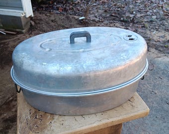 Assadeira Vintage Wear Ever 2635 de Alumínio com Tampa • Assadeira de Meados do Século • Assadeira Clássica para Peru • Utensílios de Cozinha Estilo Fazenda • Retrô