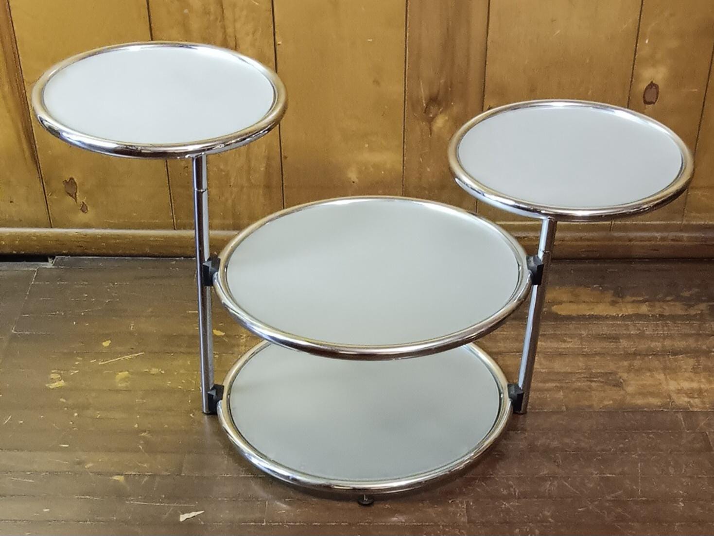 スペースエイジ ガラス台 1960-70's スペースエイジ スモークガラス