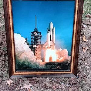 Framed Historic Space Shuttle Columbia Print –STS-1 First Flight, May 1981