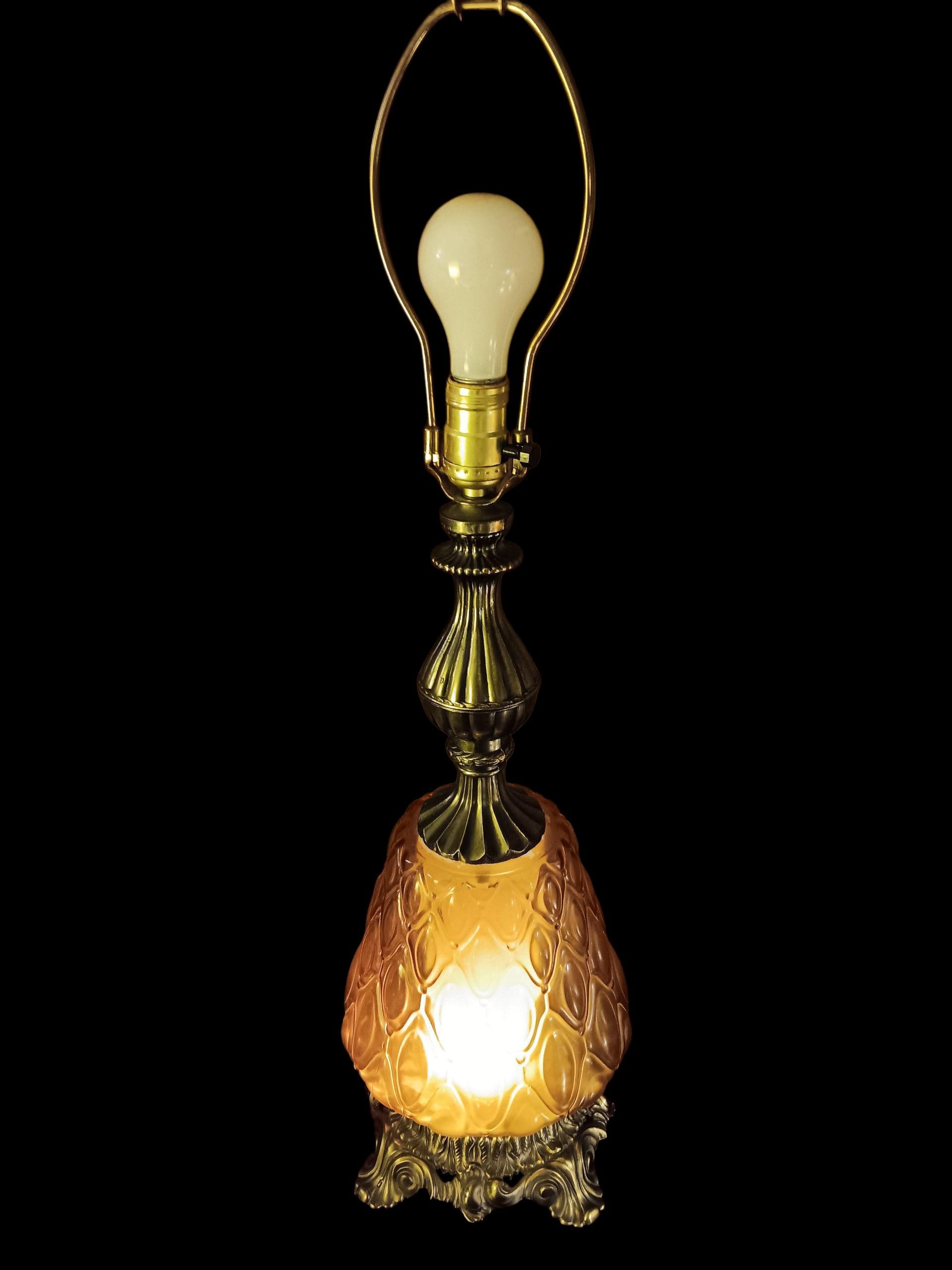 Quilted Amber Glass Shade - Etsy