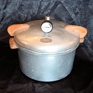 Vintage PRESTO PRESSURE Kocher-Einkochtopf #7, 16 Qt.  Atemregler, Draht, Dichtung