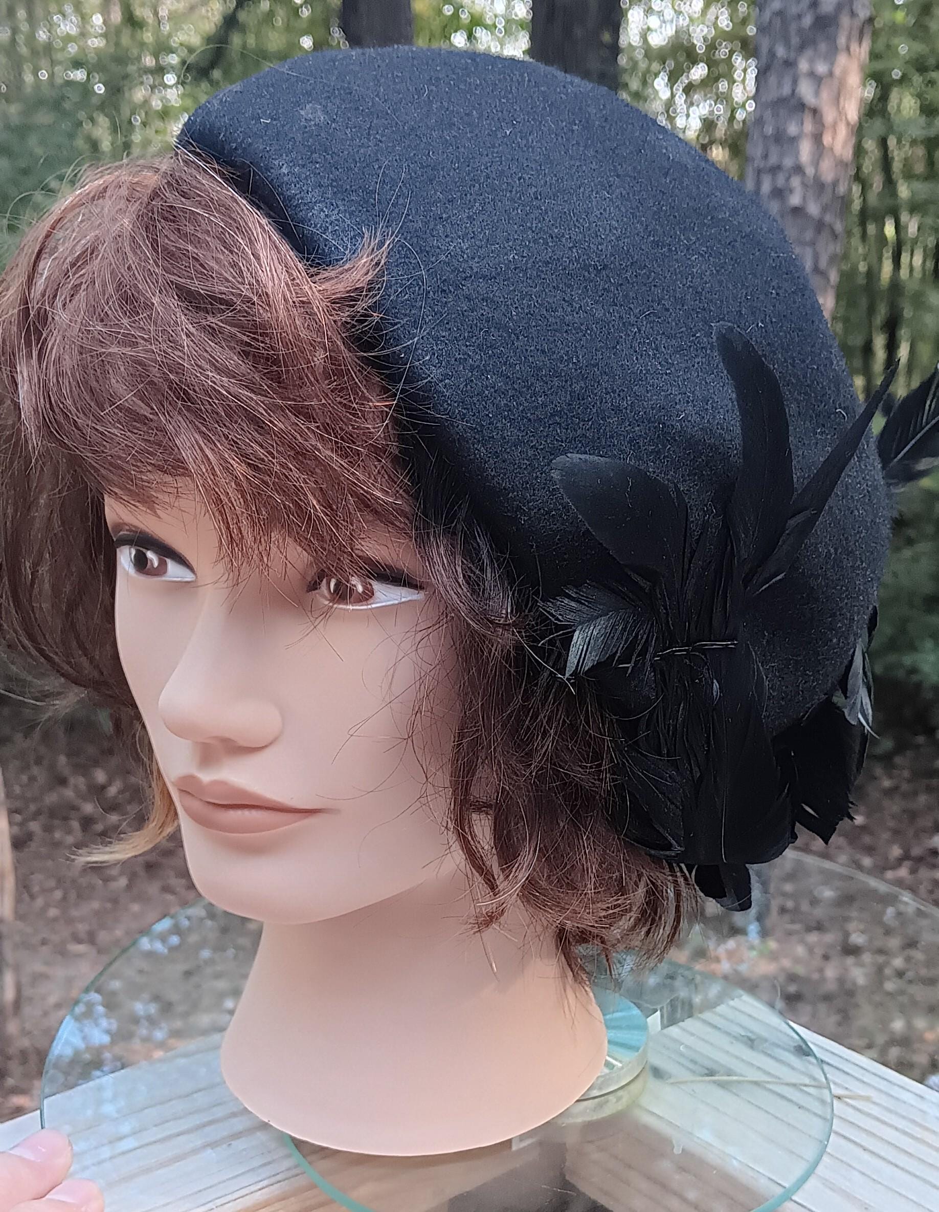 VTG 60s Jack McConnell Wool Felt Feather Hat Wool Felt Jack And Arrow Hats Jack Mcconnell Vintage Blue  main image 2