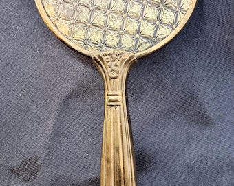 Vintage Ormolu Filigree Vanity Brush  – Gold-Tone Metal