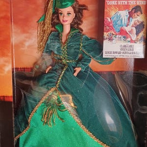 Scarlett O'hara Barbie  Gone With the Wind Green Drapery Dress  1994  Collector's Edition  Vintage Hollywood Memorabilia - Etsy