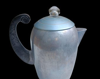 Vintage Percolator Wearever 2328 Electric — Mid Century Aluminum Coffee Pot Space Age Retro Kitchen Decor