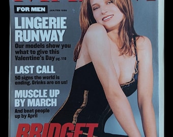 Vintage MAXIM Magazine Jan/Feb 1999 — Bridget Fonda Cover Bombshell | Lingerie Runway, Muscle Madness, & Strip Club Secrets!