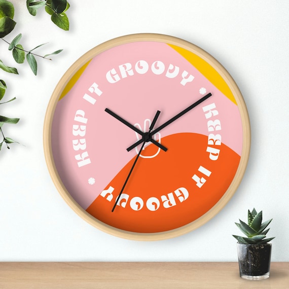 Keep It Groovy Wall Clock | Hippy Clock, Retro Clock, Basement Clock, Bedroom Clock, 70s Throwback