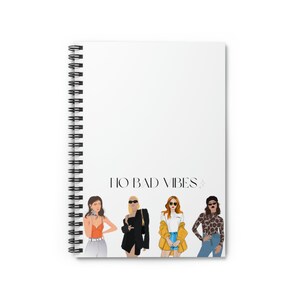 No Bad Vibes Notebook | Notebook, Journal, Lined Notebook, Notebook Blank Page, Chic To Do Journal, Notebook for Her
