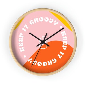 Keep It Groovy Wall Clock | Hippy Clock, Retro Clock, Basement Clock, Bedroom Clock, 70s Throwback image 2