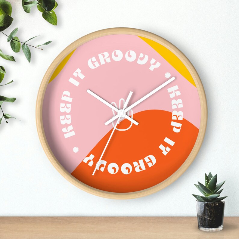 Keep It Groovy Wall Clock | Hippy Clock, Retro Clock, Basement Clock, Bedroom Clock, 70s Throwback image 4