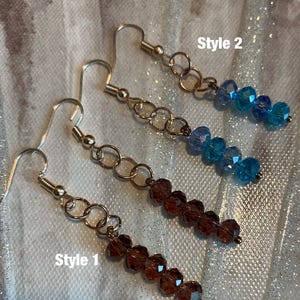 Crystal Dangle Earrings with Rose Gold earrings wires. Handmade