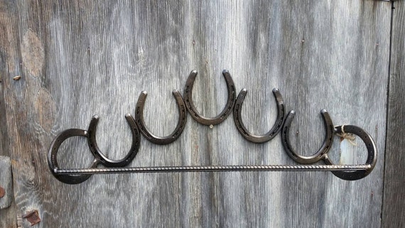 Rustic Horseshoe Towel Rack Country Home Bathroom Decor Etsy