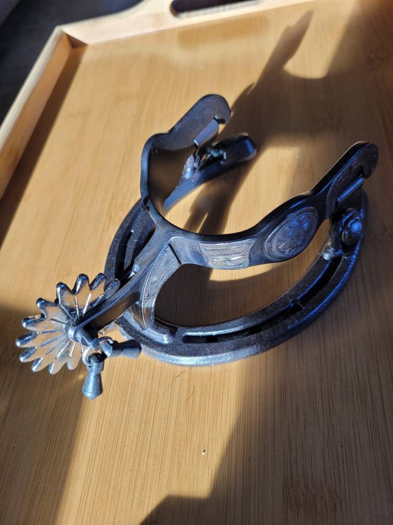 Fancy Rustic Horseshoe and Spur Door Knocker Etsy