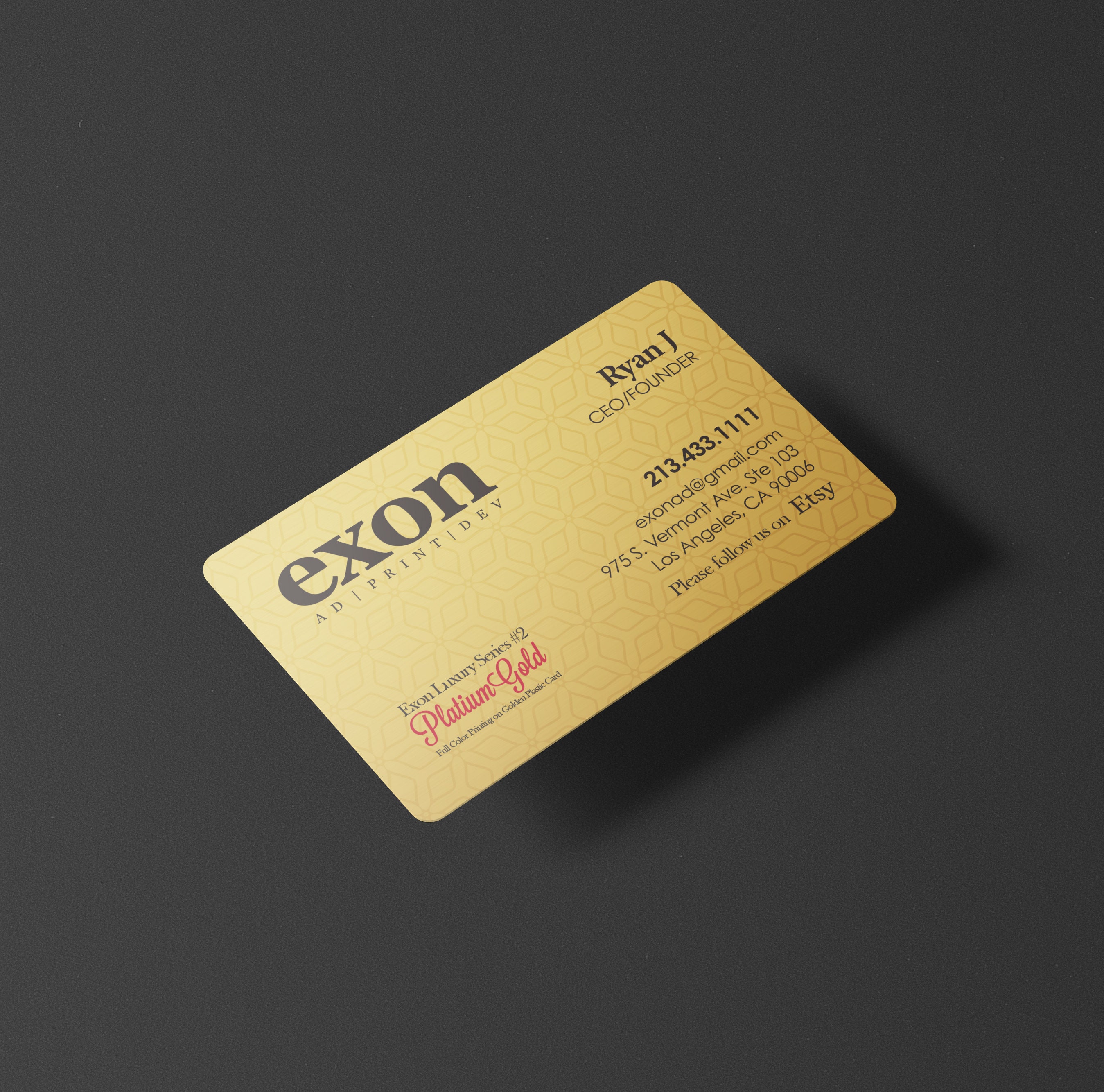 Gold Plastic Business Card 200 Cards Print on Golden Thin - Etsy