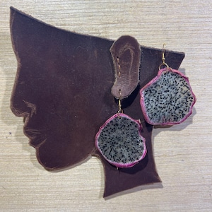 Real Fruit Slice Earrings - Cactus Fruit