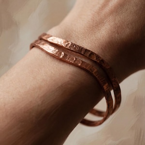 Adjustable Thick Gauge Copper Bracelet For Adults