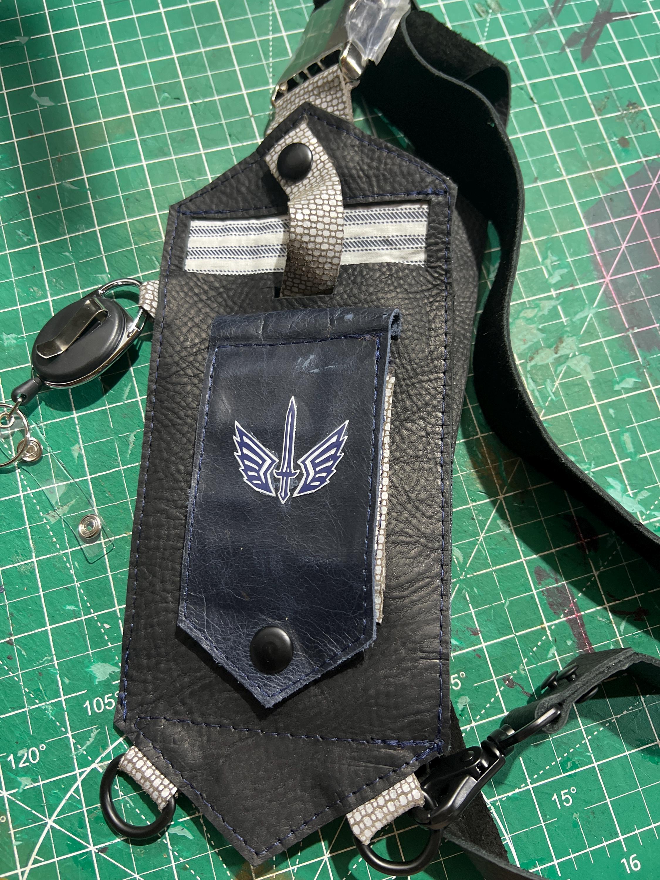 Football Team Themed RFID-Blocking Crossbody with Strap and Retractable Key Clip