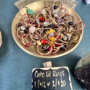 Tarnish Resistant Brass and Copper Wire Wrapped Rings with Gemstones