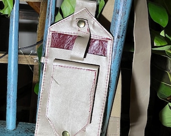 Champagne Leather EMF & RFID-Blocking Intl Travel Crossbody with Matching Strap and Retractable Key Clip - Various  Options