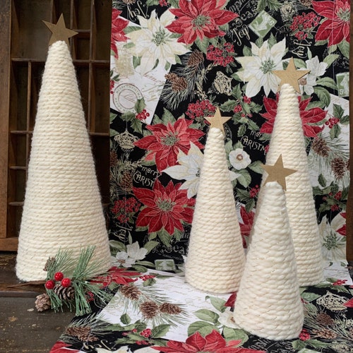 Yarn Christmas Cone Trees Etsy